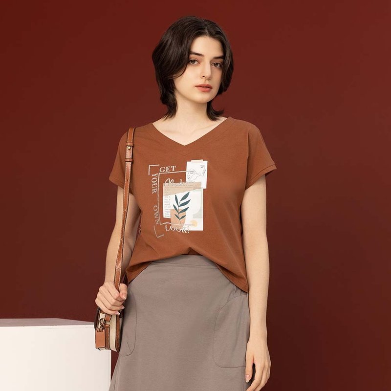 【MEDUSA】Get Your Own Look 後挖空T恤(M-XL) | 女休閒上衣 - 女 T 恤 - 棉．麻 咖啡色