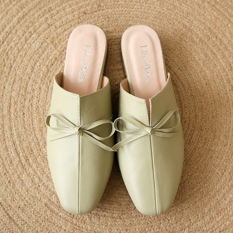 【Perfume】Muller Shoes-Green - Sandals - Genuine Leather Green