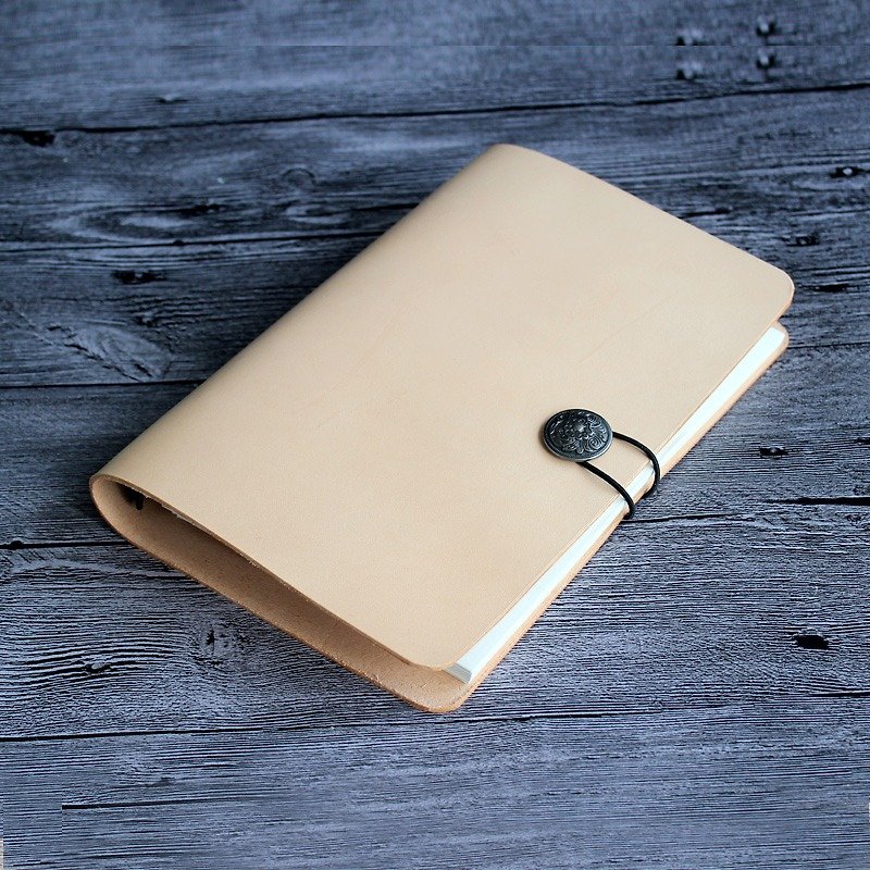 Beibai a5 a6 a7 leather loose-leaf notebook handmade leather notepad custom exchange gift - สมุดบันทึก/สมุดปฏิทิน - หนังแท้ ขาว