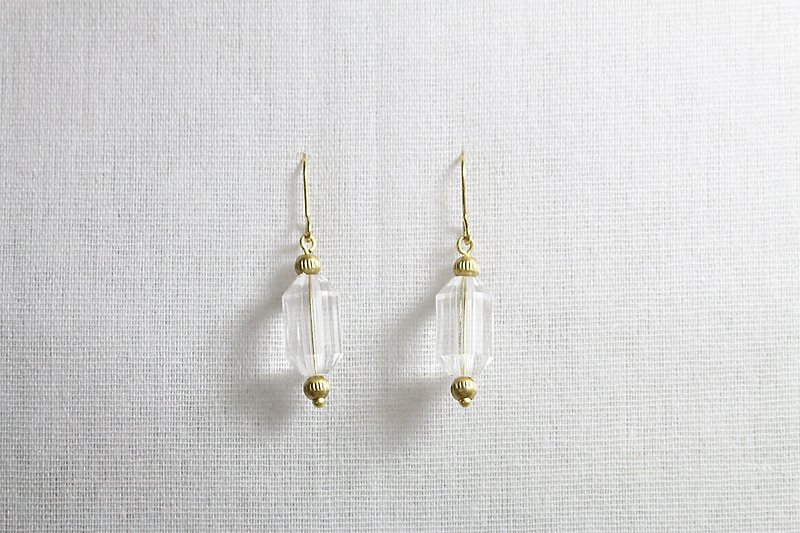 // Design brass acrylic earrings // ve108 - Earrings & Clip-ons - Other Metals Transparent