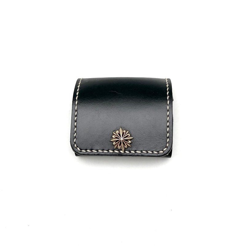 [Coin Purse] Small Square Coin Purse/ Italian Vegetable Tanned Leather/ Copper Buckle/ - กระเป๋าใส่เหรียญ - หนังแท้ 