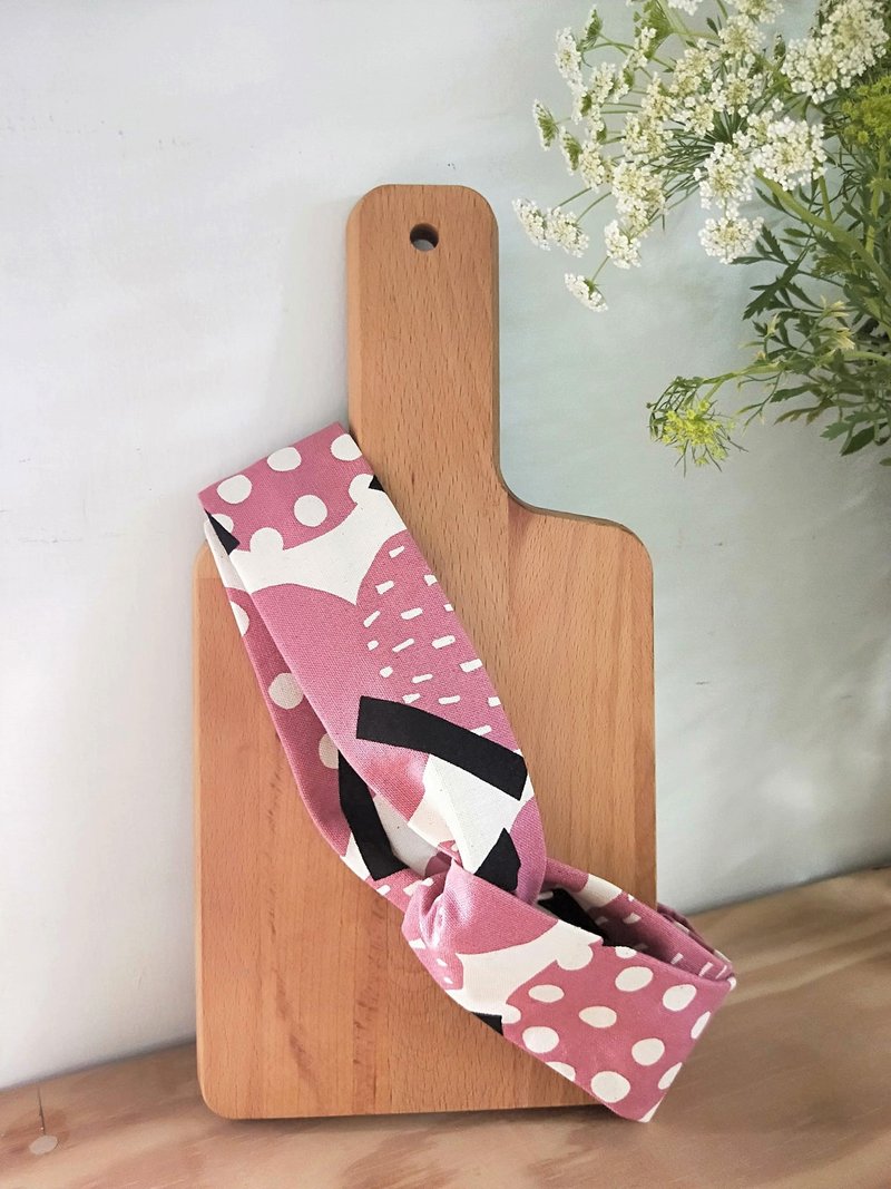 交叉髮帶-細版鬆緊-樂趣 - 髮箍/髮帶 - 棉．麻 多色