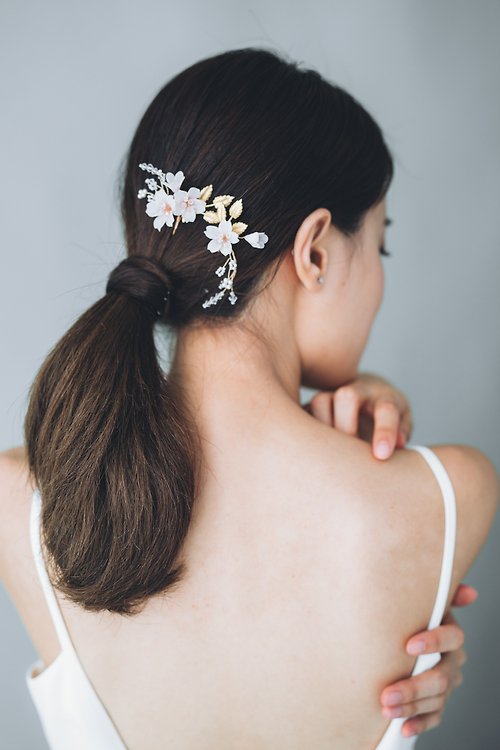 L'atelier de bon Sakura Hair Pin Set - 施華洛世奇水晶珍珠新娘髮挿一套兩件