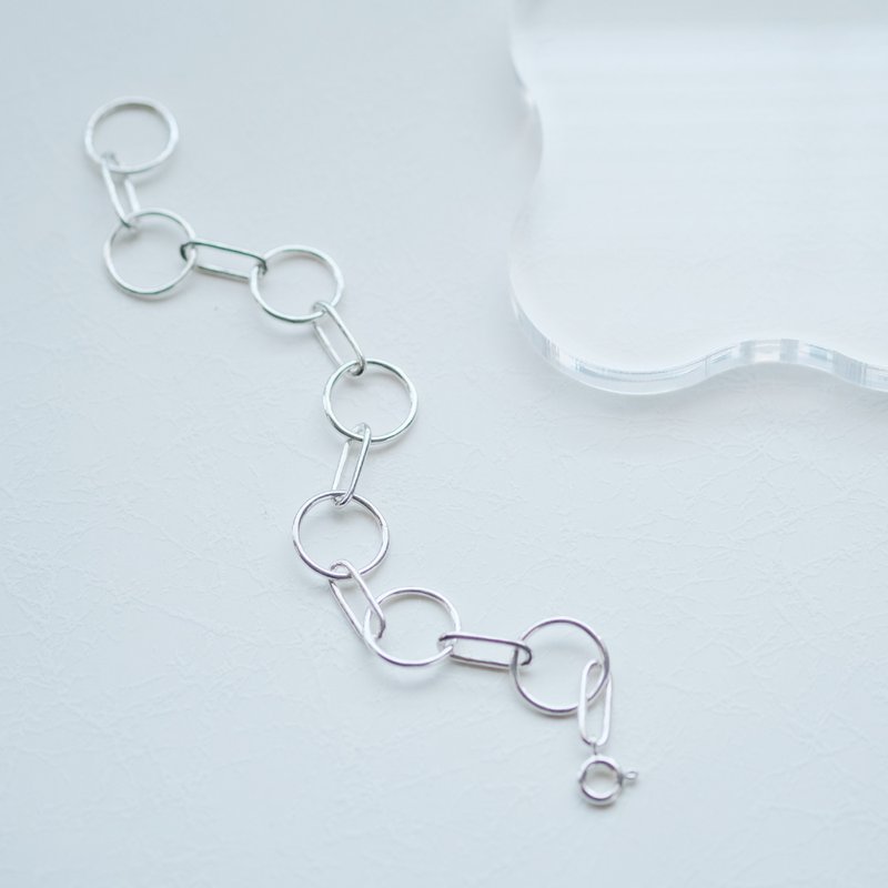 Ring Chain Bracelet Silver 925 - สร้อยข้อมือ - โลหะ สีเงิน