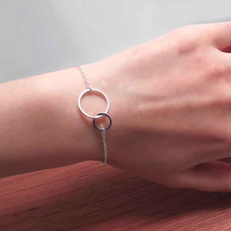 Planetary Track - Geometric Minimalist Circle Bracelet - 925 Sterling Silver Bracelet - Bracelets - Sterling Silver Silver