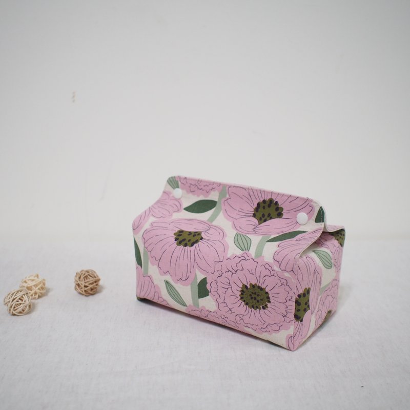 Tissue Cover/ Tissue Box Cover Large Morandi Color Flowers - Tissue Boxes - Cotton & Hemp 