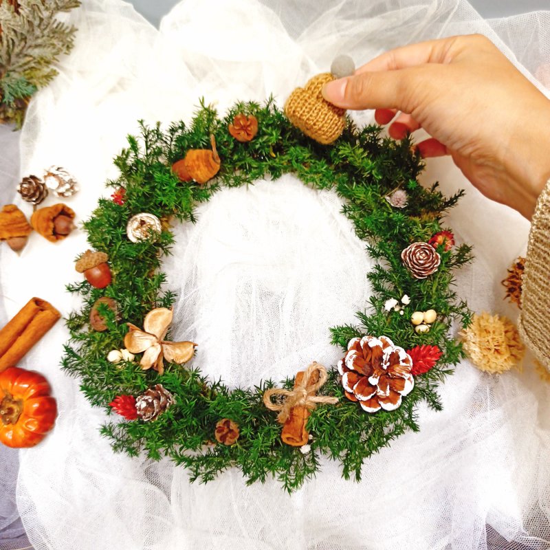 Everlasting cedar wreath wedding decoration opening retro Christmas experience best friend couple - จัดดอกไม้/ต้นไม้ - พืช/ดอกไม้ 