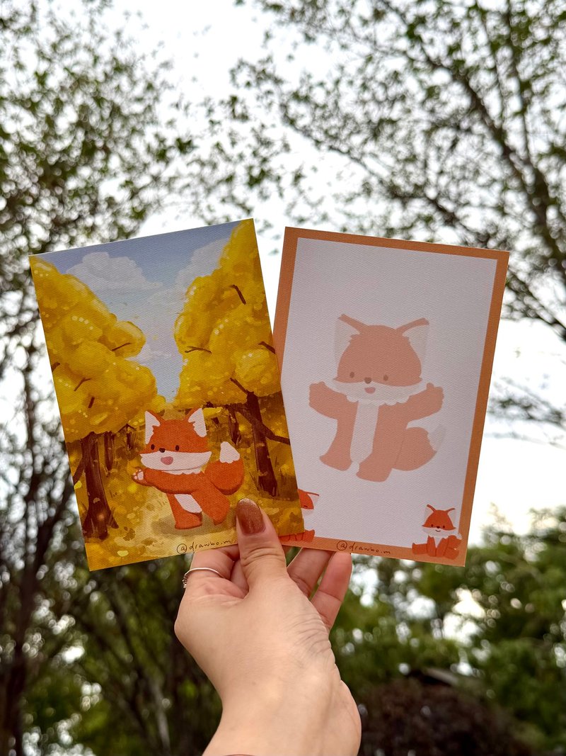 原創插畫明信片/心意卡 角色系列 狸寶 - 卡片/明信片 - 紙 