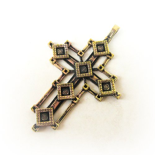 Gogodzy Unique modern jewelry cross necklace pendant,handmade cross jewelry charm, cross