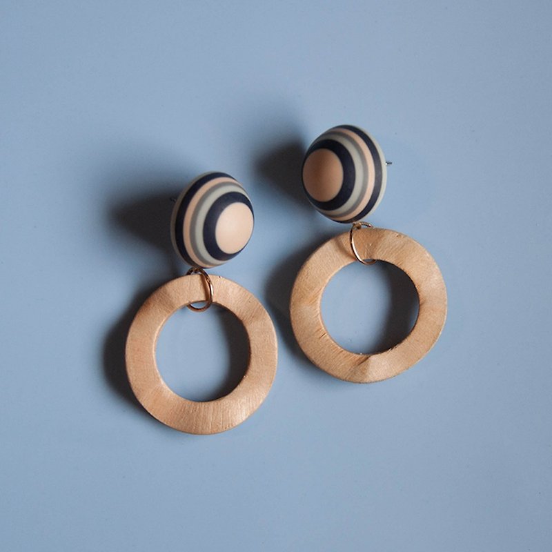Space Age - Khaki Planetary System Earrings - Earrings & Clip-ons - Acrylic Khaki
