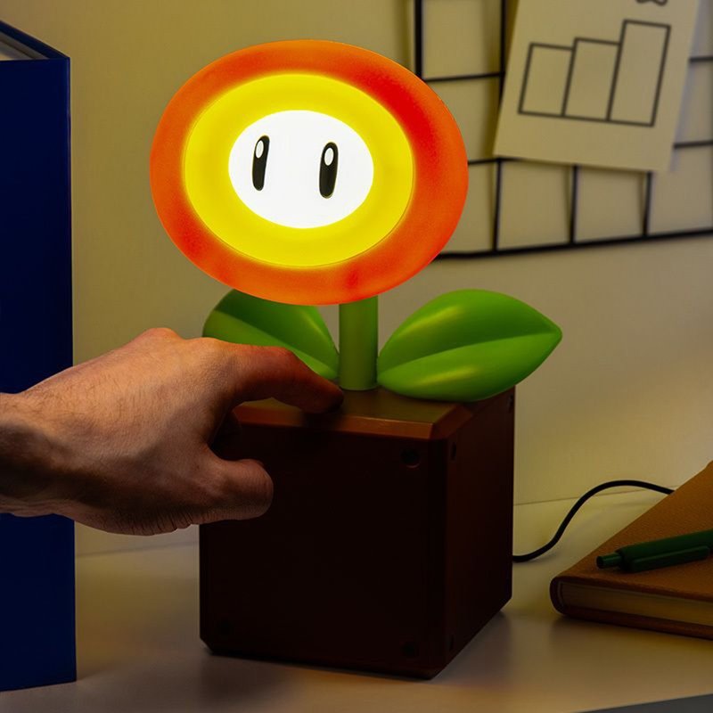 Nintendo 任天堂 超級瑪利歐 火焰花 3D造型小夜燈 - 25cm(福利品 - 燈具/燈飾 - 塑膠 咖啡色