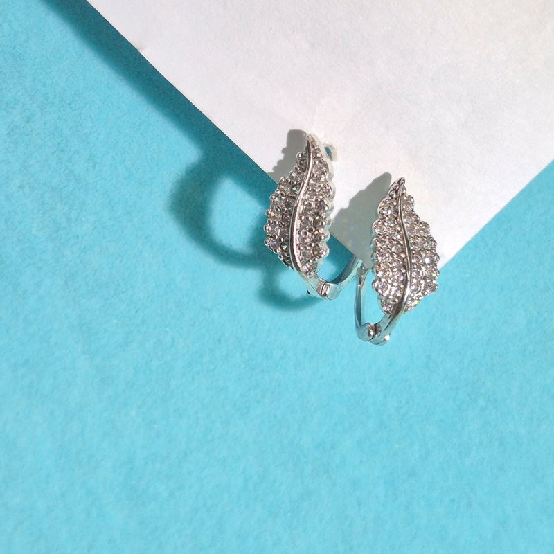 【比法一生】易扣式耳環—銀露葉光  純銀925手作飾品 - 耳環/耳夾/耳骨夾 - 銀 銀色