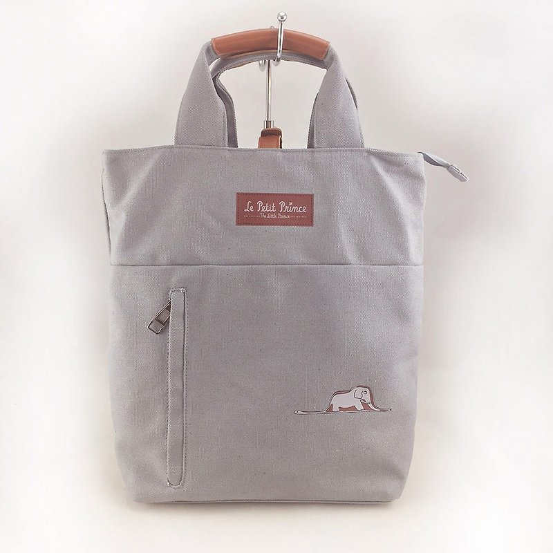 Little Prince Classic Edition Authorization - College Wind Backpack (Gray), CE10AA02 - กระเป๋าเป้สะพายหลัง - ผ้าฝ้าย/ผ้าลินิน สีเทา