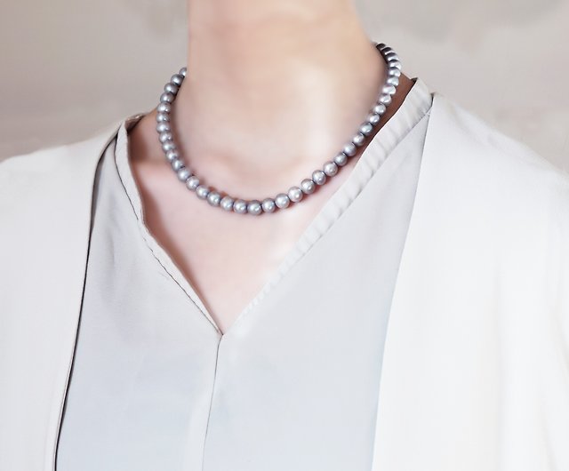 シルバー淡水真珠の一連ネックレス 銀花 - ショップ Lipatti ネックレス - Pinkoi