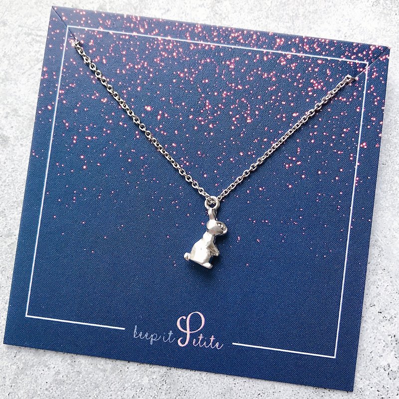 Easter Gift | Alice's Secret | Bunny Necklace for Besties and Sisters - Necklaces - Other Metals Silver