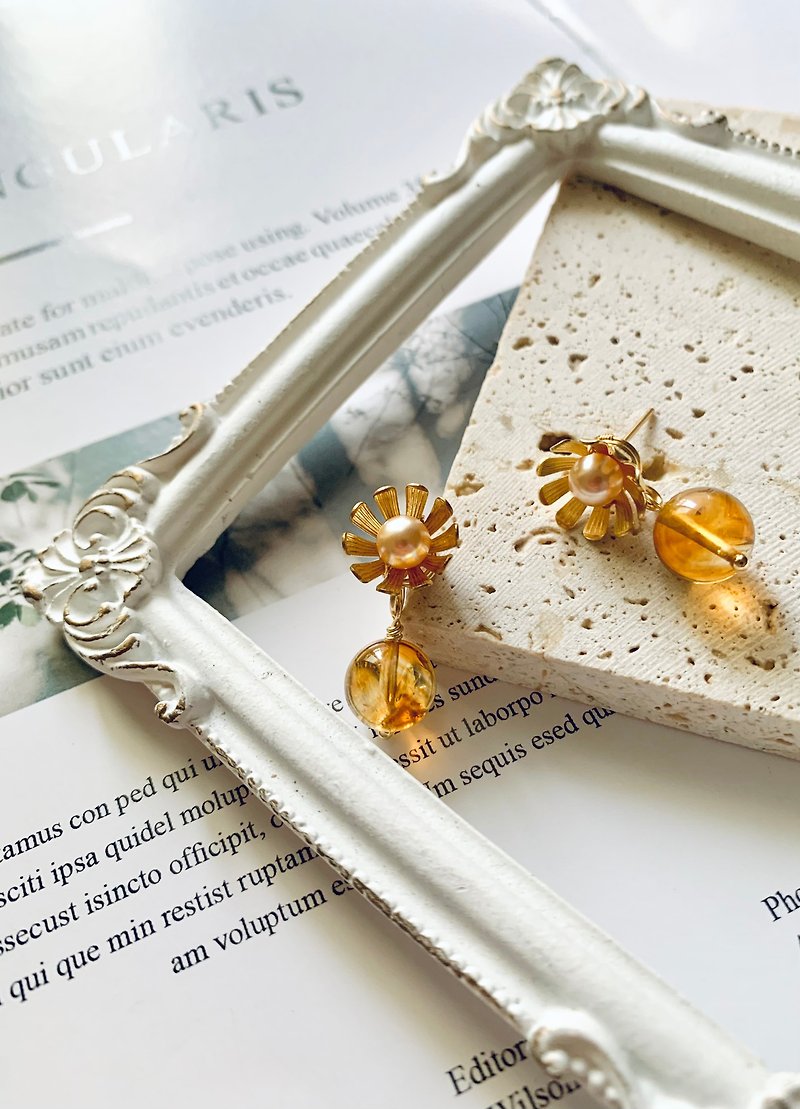 Chaoyang Tashan Citrine Earrings - Earrings & Clip-ons - Semi-Precious Stones Yellow