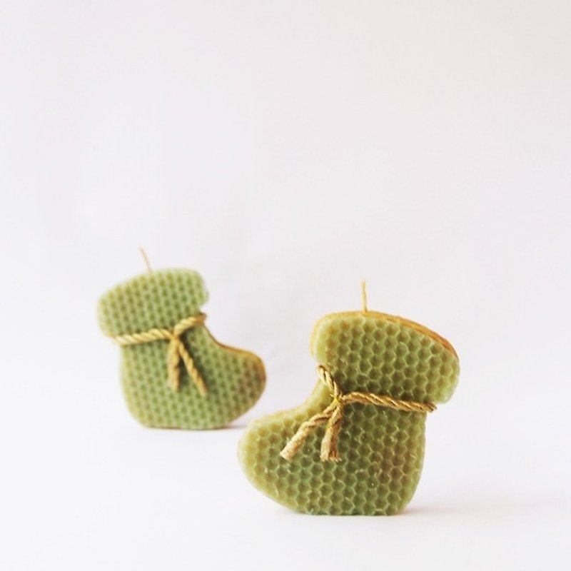 4th Floor apartment [feeling oil beeswax candle. Small green Christmas socks DIY box] Christmas free packaging. Fast shipping - Fragrances - Plants & Flowers Green