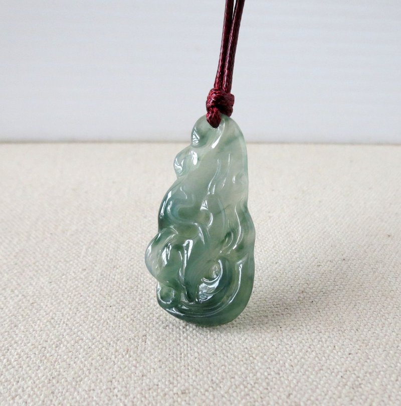 【九尾靈狐】翡翠韓國蠟線項鍊*招財、辟邪、開運、招桃花 - 長項鍊 - 寶石 綠色