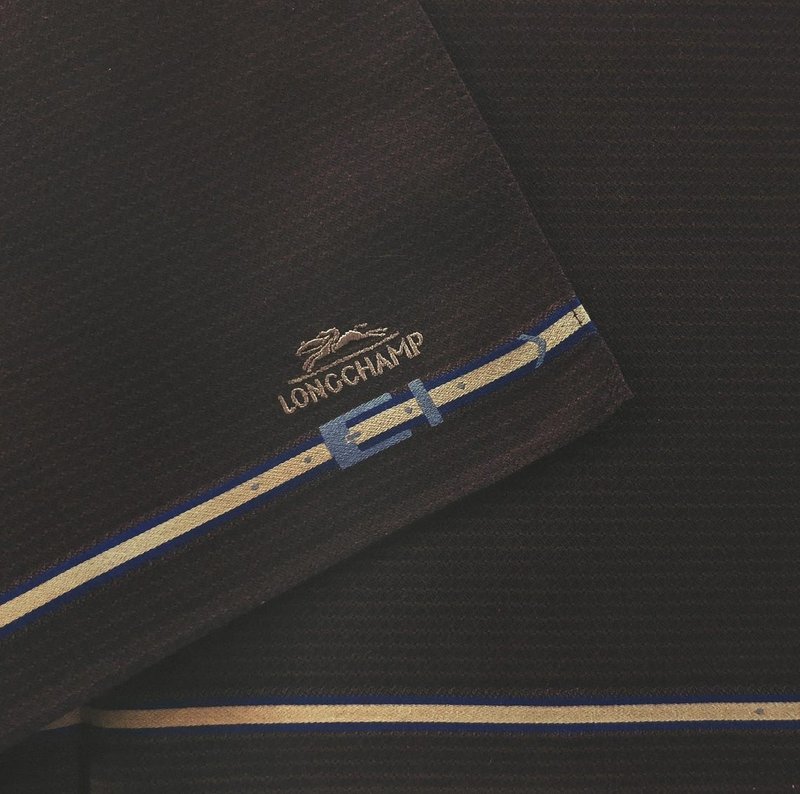 Longchamp Vintage Handkerchief Pocket Square Brown 19.5 x 19 inches - 手帕 - 棉．麻 卡其色