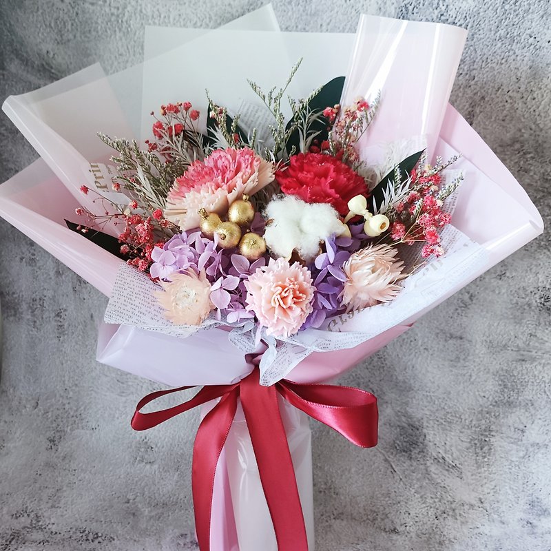 [Warm May Love] Petty Bourgeoisie/Mother’s Day/Eternal Flowers/Dried Flowers - ช่อดอกไม้แห้ง - พืช/ดอกไม้ สึชมพู