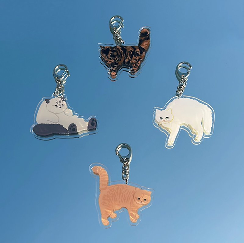 【CINDY CHIEN】Cat friends four Acrylic key rings 4.0 - Keychains - Acrylic 