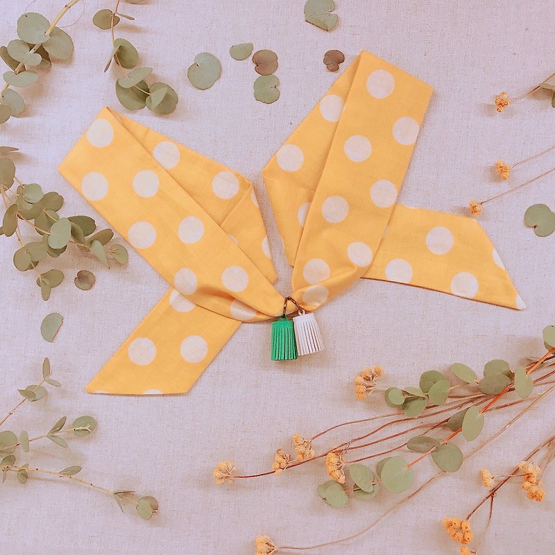 Tassel Necklace / Midsummer Youth (2 colors) - สร้อยคอ - ผ้าฝ้าย/ผ้าลินิน สีเหลือง