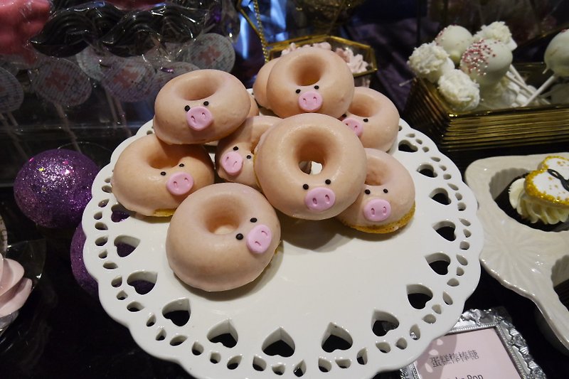 C.Angel【小豬蛋糕甜甜圈】25個 - 蛋糕/甜點 - 新鮮食材 粉紅色