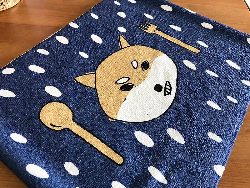 BLR 運動毛巾 張寧 聯名款 柴犬 藍 MC02 - 毛巾浴巾 - 聚酯纖維 藍色