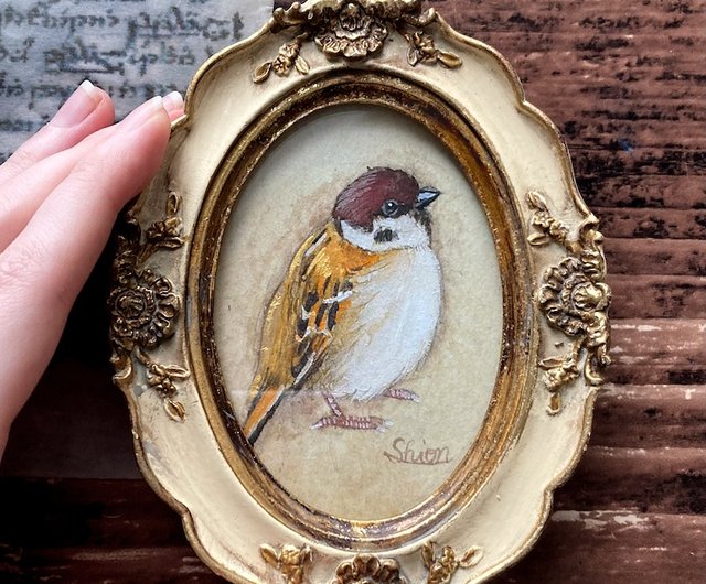 雀 すずめ 額装付き 原画