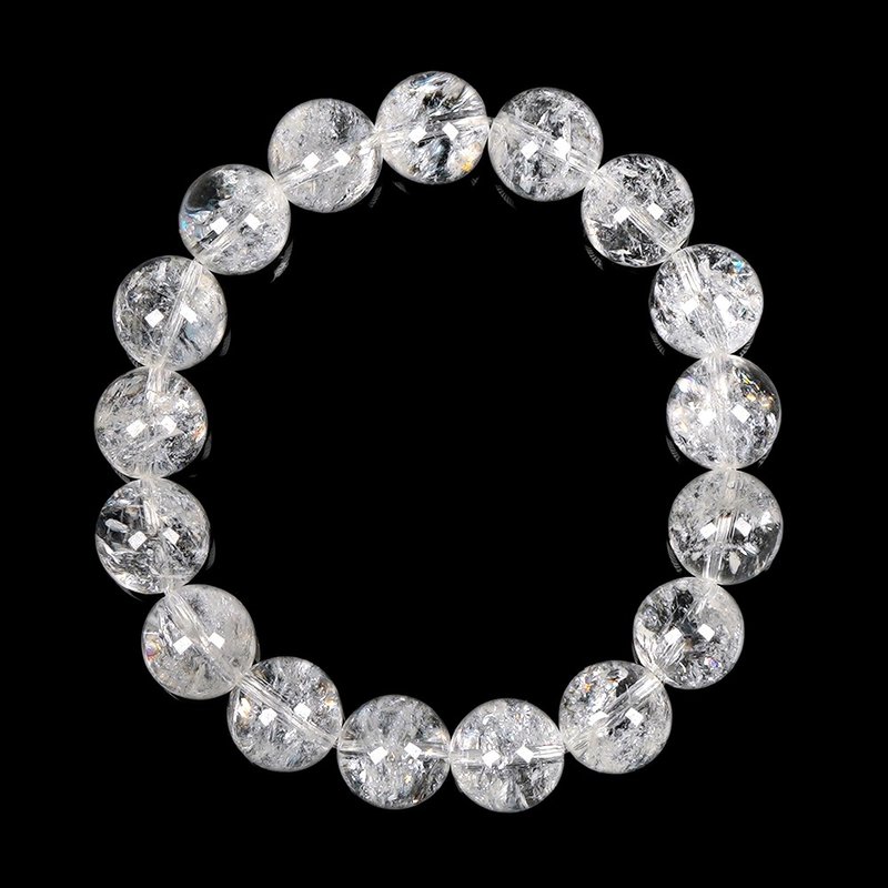 White Crystal Azeztulite 11.8-12.3mm Bracelet - Bracelets - Semi-Precious Stones Multicolor