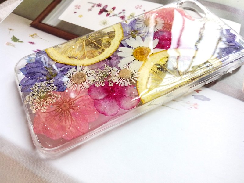 Pressed flowers phone case, Fit for iPhone 8 ,iPhone 8 plus, Orange - Phone Cases - Plastic Multicolor