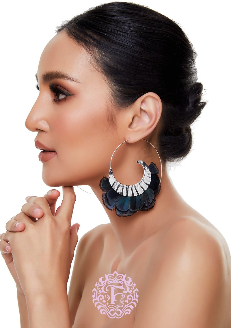 FASHMOROUS Single Earrings for Women Handmade Earrings for Women - Earrings & Clip-ons - Copper & Brass Blue