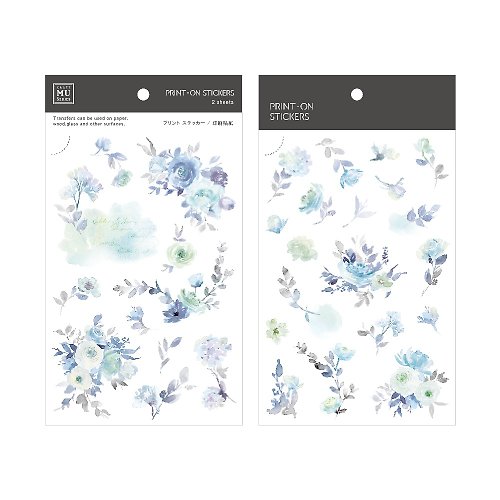 MU 【Print-On Stickers 轉印貼紙】no.191-蔚藍玫瑰 | 夏季系列