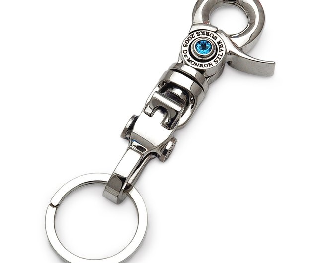 P*i様 アルソマーズ　シルバー925 ターコイズ付きキーホルダー バイカーキーホルダー/シルバー925 ブルートパーズ/スチーム