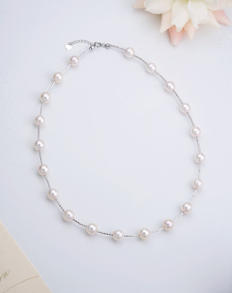 アコヤ真珠K18ホワイトゴールドネックレス - ネックレス - 真珠 シルバー