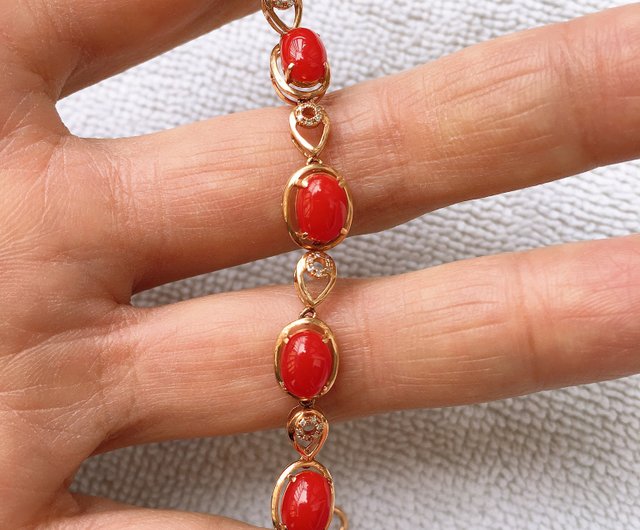 natural red coral bracelet