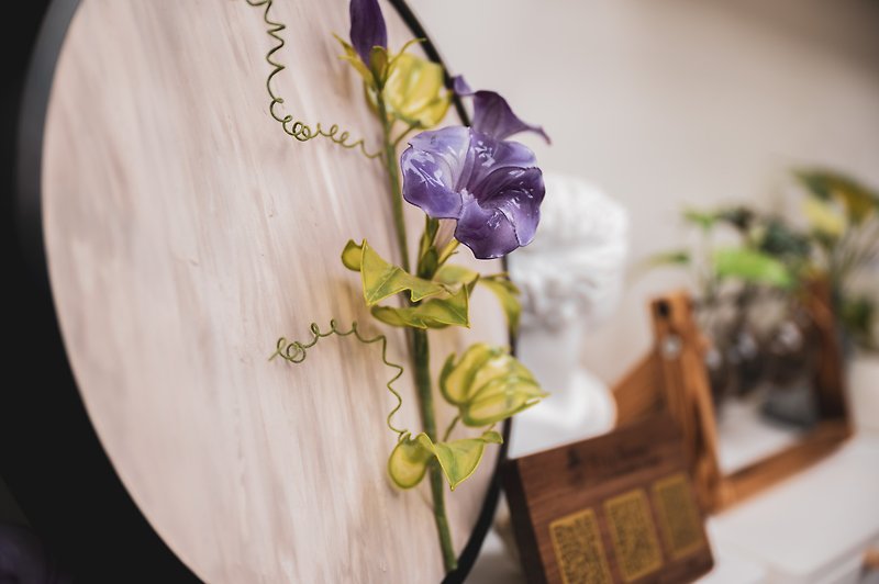 Dip Art Crystal Flower Handmade Experience Morning Glory Design Single Product Wall Hanging - จัดดอกไม้/ต้นไม้ - เรซิน 