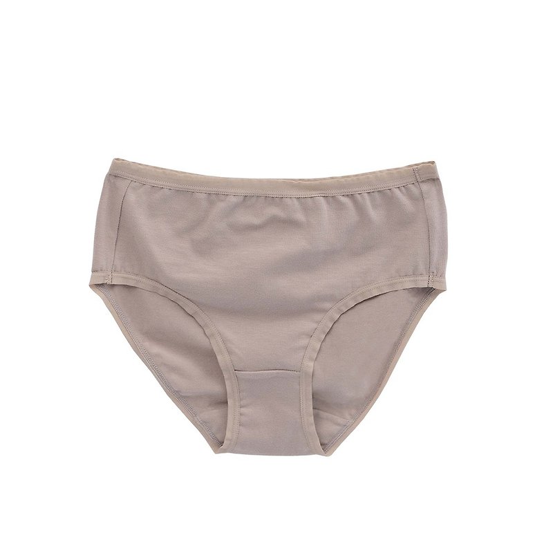 Shumian mid-waist underwear- Khaki(2 pieces) - ชุดชั้นในผู้หญิง - ผ้าฝ้าย/ผ้าลินิน สีกากี
