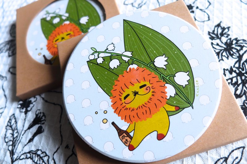 KaaLeo鈴蘭杯墊 獅子 Lion 杯墊 coaster - 杯墊 - 其他材質 綠色