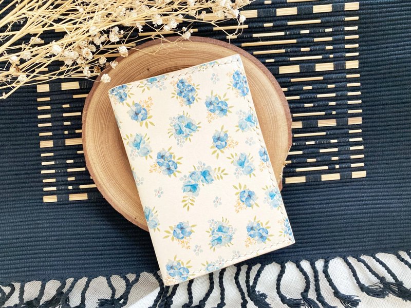 Broken flower card position ticket holder passport cover to sew leather DIY material bag travel supplies passport - เครื่องหนัง - หนังแท้ หลากหลายสี