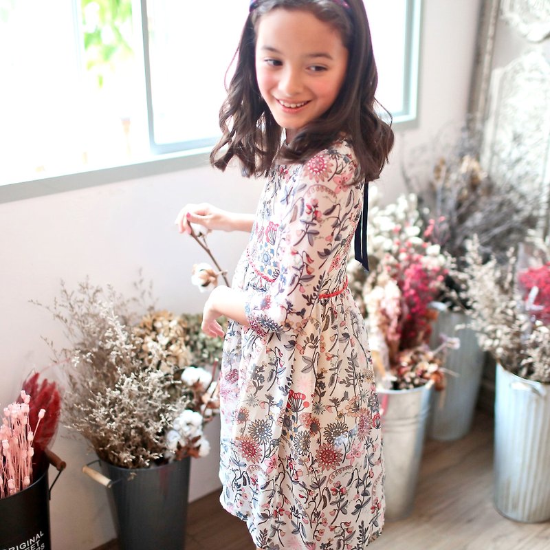 (Mother & Daughter matching dress) Floral Tunic Dress (infant/toddler/girl) - อื่นๆ - เส้นใยสังเคราะห์ หลากหลายสี