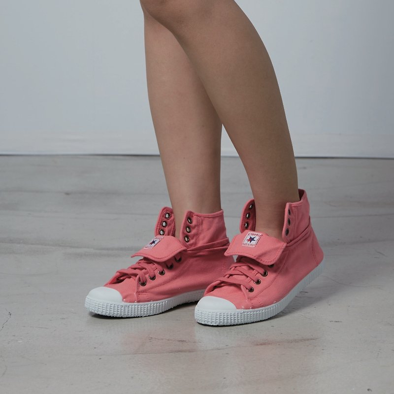 西班牙國民帆布鞋 CIENTA 大人尺寸 珊瑚紅色 香香鞋 61997 06 - 女款休閒鞋 - 棉．麻 粉紅色