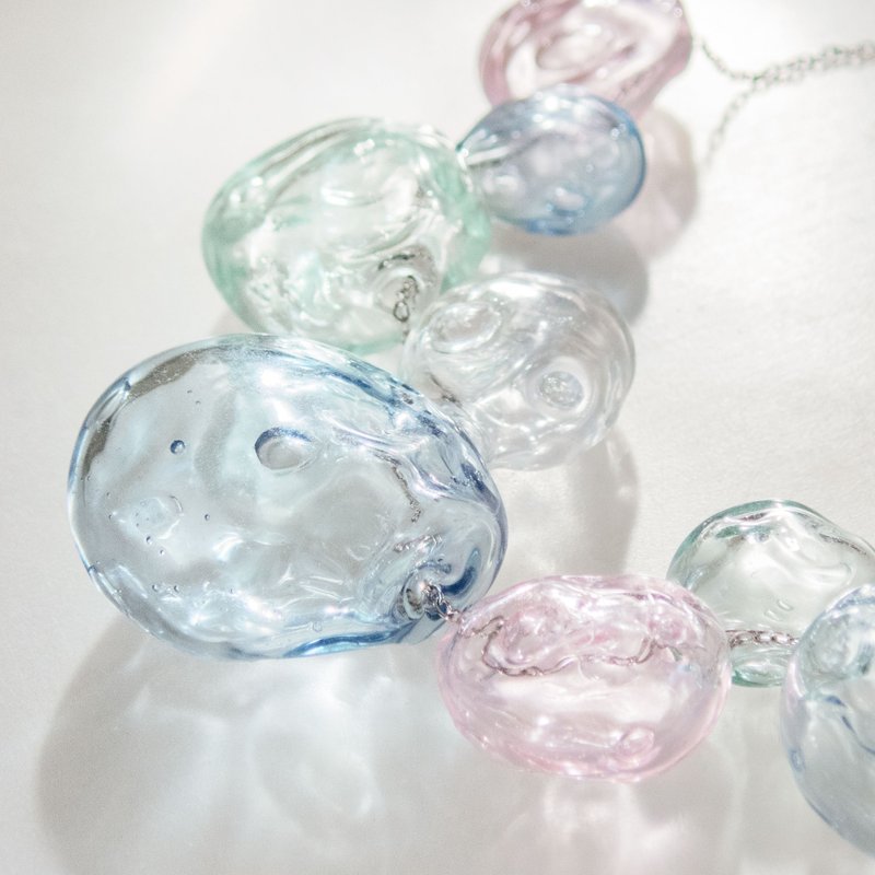 Transparent Bubble Necklace • Hand Blown glass art • Jewelry gift for