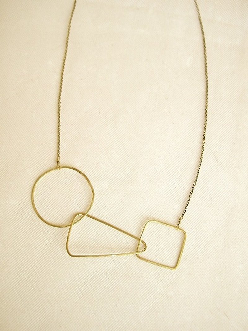 Round / triangular / square necklace - สร้อยคอ - โลหะ สีทอง