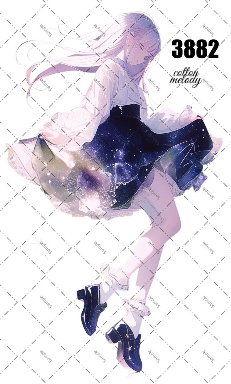 original sticker no.3882 人物ステッカー オリジナルステッカー オリジナル人物ステッカー 装飾ステッカー cotton melody - 貼紙 - 紙 