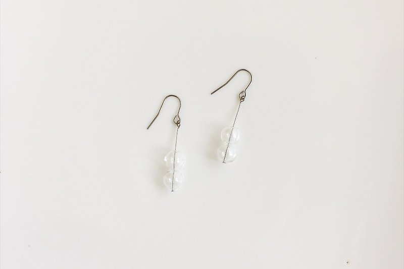 pure mini bubble glass earrings - Earrings & Clip-ons - Glass Transparent