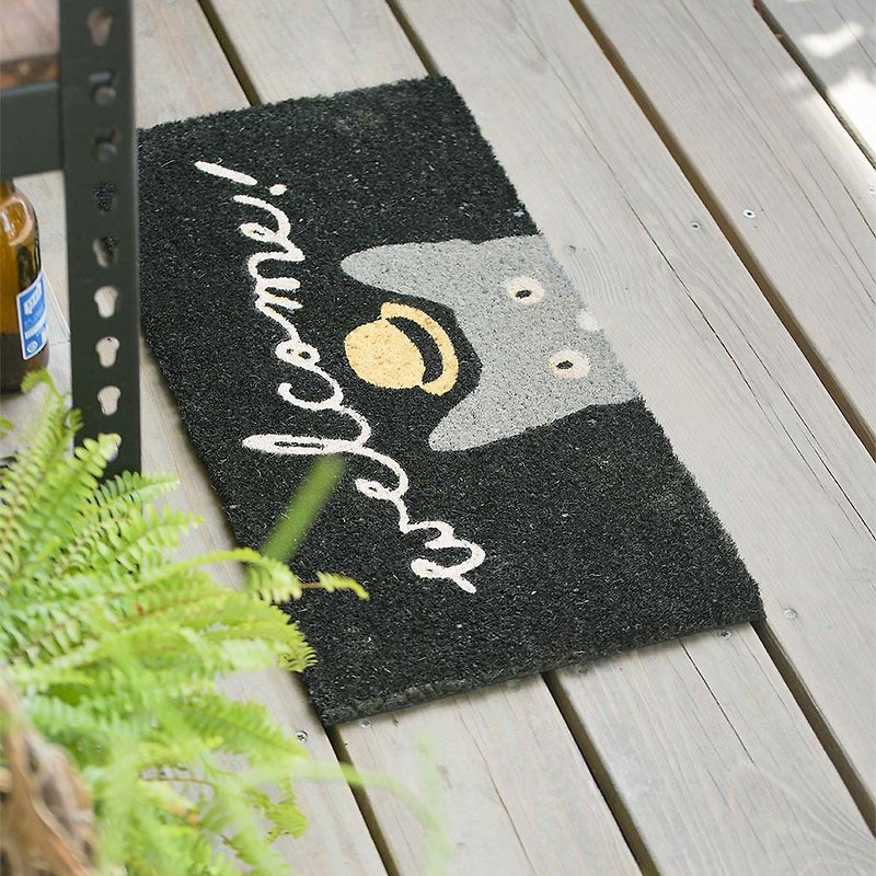Little Watchers- gentleman little gray cat outdoor mat (black) - Rugs & Floor Mats - Other Man-Made Fibers Khaki