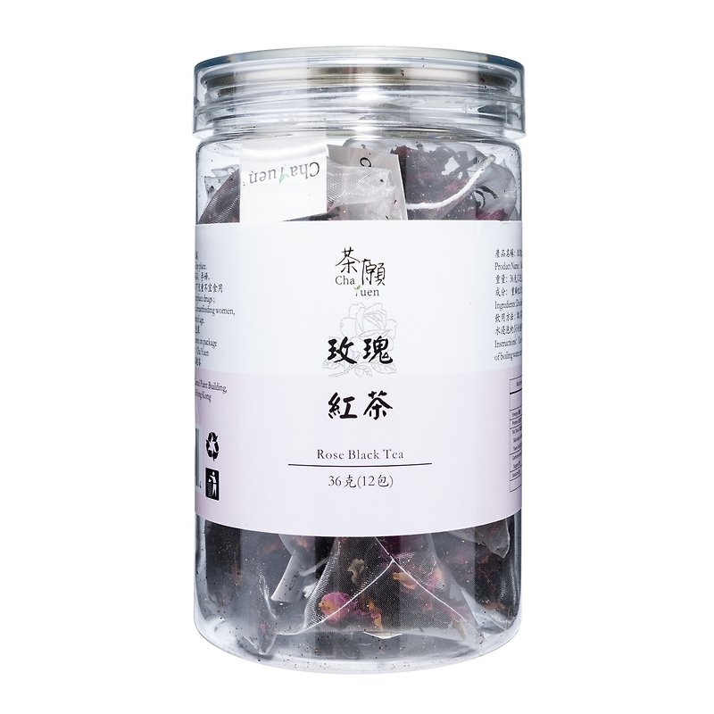 茶願 - 玫瑰紅茶 (12包裝) 美容養顏 滋潤膚色 - 茶葉/茶包 - 其他材質 
