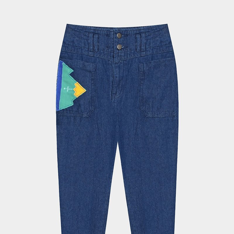 [An] innocent Limited Mr. Waitoushan / waist jeans - กางเกงขายาว - วัสดุอื่นๆ สีน้ำเงิน