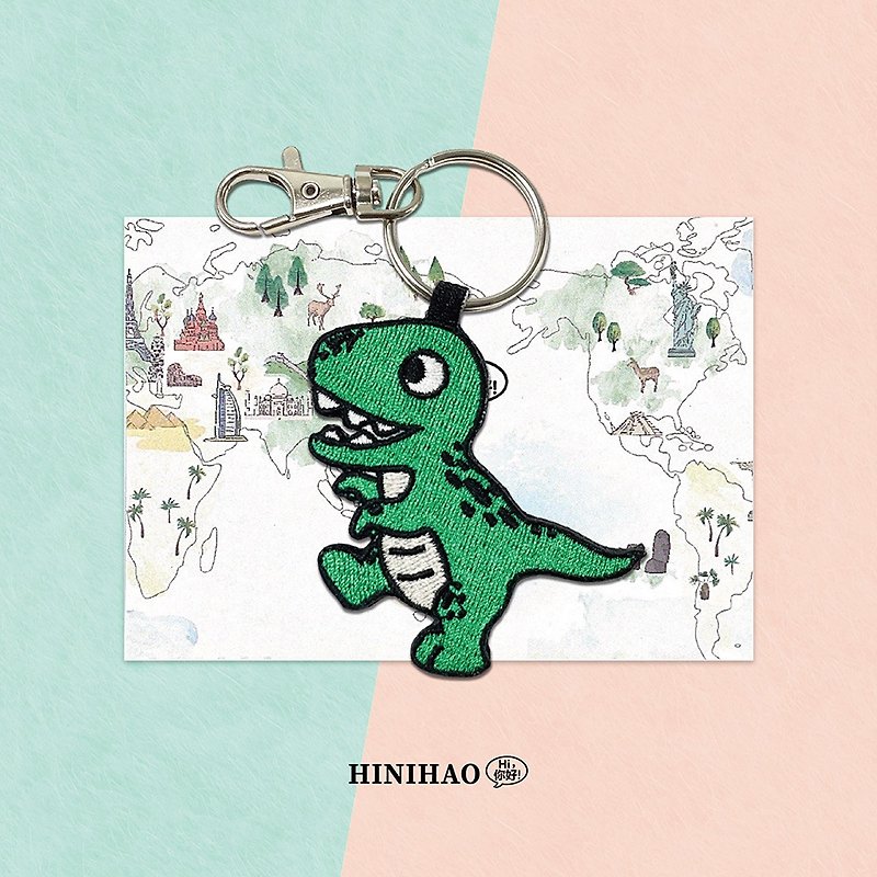 Double-sided embroidery key ring - Tyrannosaurus - Keychains - Thread 